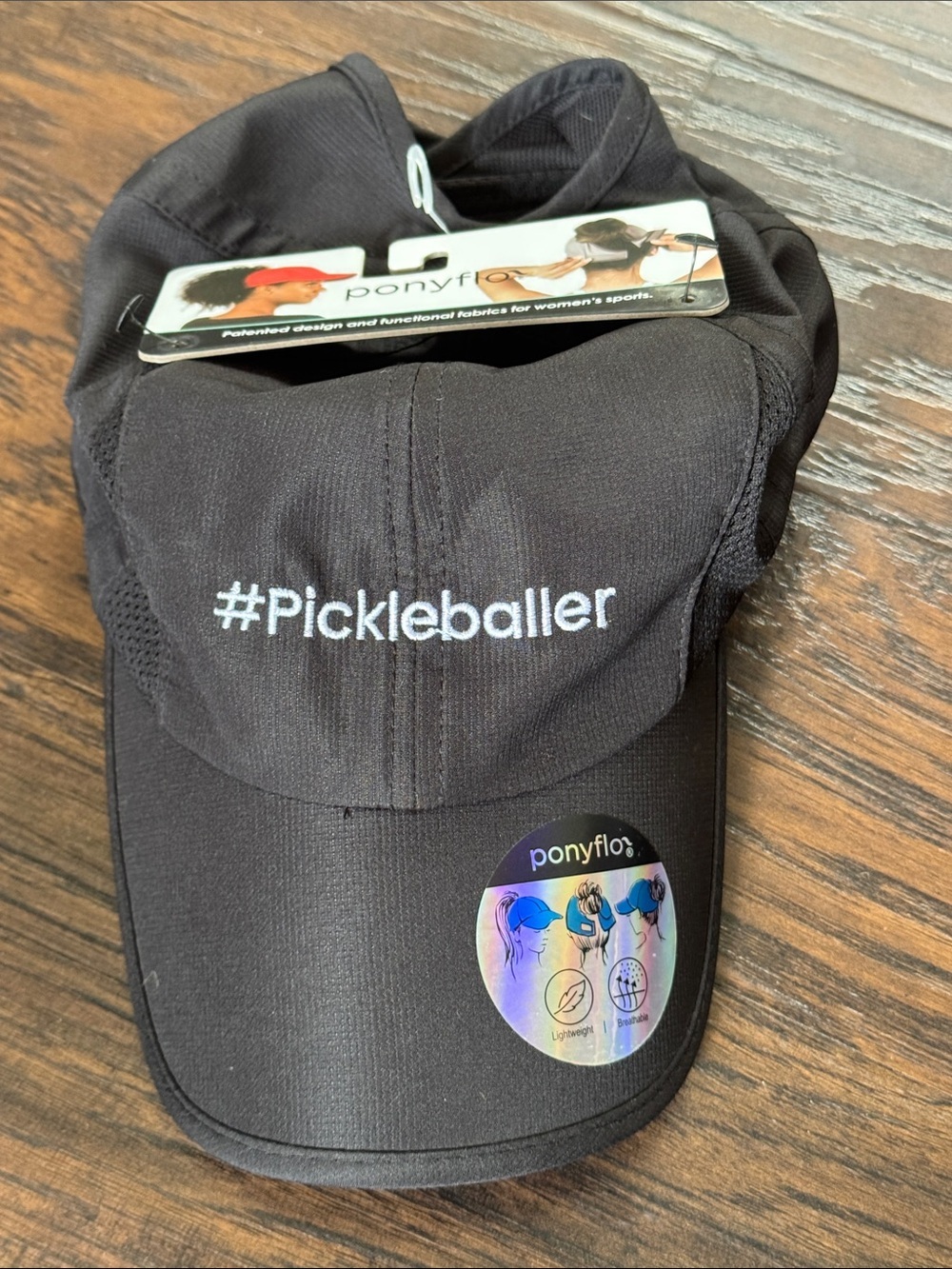 Pony Black Visor with #Pickleballer Embroidery